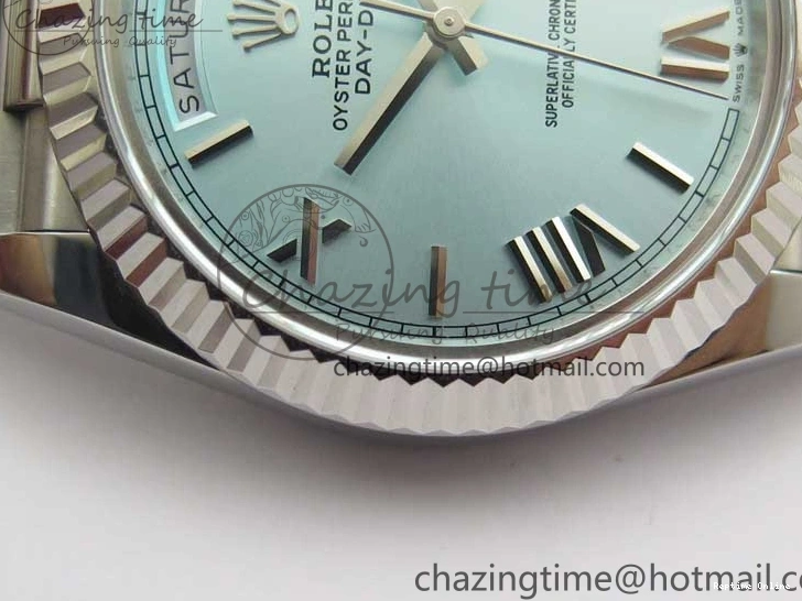 0501 WaterResistant Day Date 40 SS Bp Maker 1:1 Best Edition Tiffany Blue Roman Dial on SS Bracelet A 2549